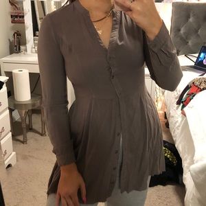 Army green high low dress